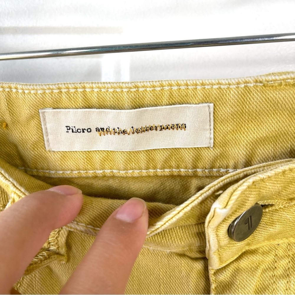 Anthropologie Pilcro and the Letterpress Mustard Yellow Skinny Jeans Size 28 - Picture 3 of 7